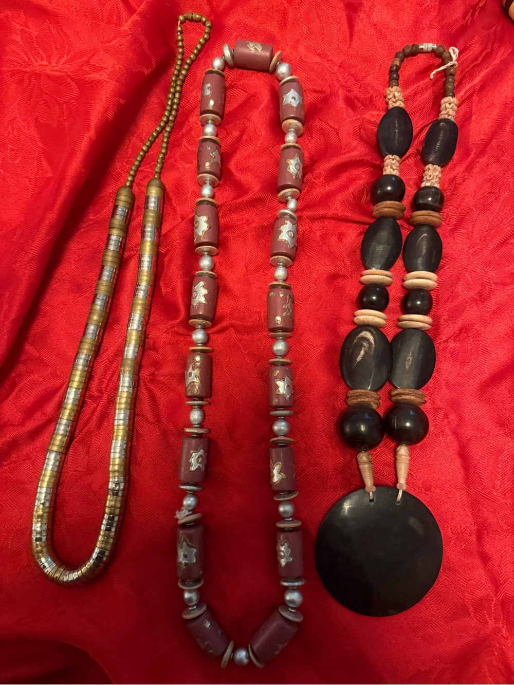 Boho style Handcrafted Brown & Black Tribal Beaded Necklace Set